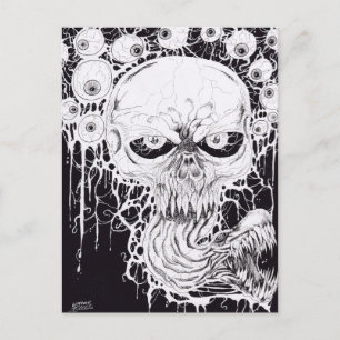 Horror Skull Art Vykort