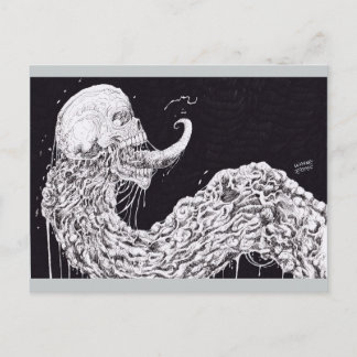 Horror Skull Serpent Fantasy Art Vykort