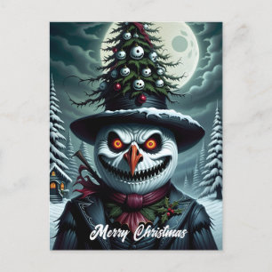 Horror Snögubbe jul Helg Vykort