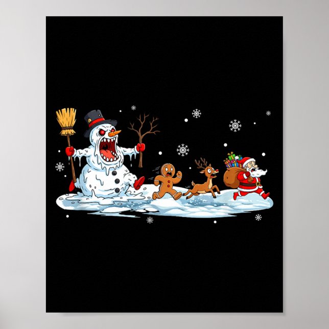 Horror Snowman Christmas Reindeer Gingerbread Sant Poster (Framsidan)