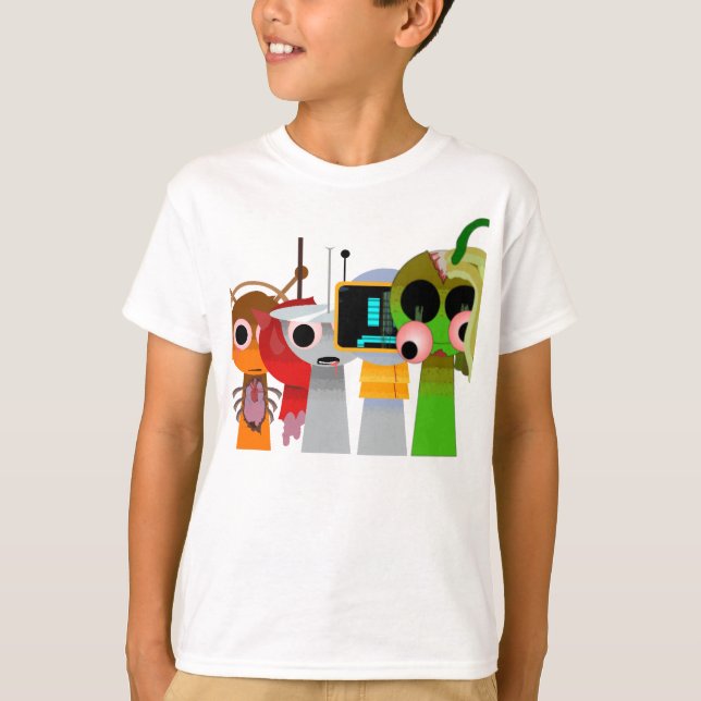 Horror Sprunki Beats - Oren Raddy Clukr Funbot  T Shirt (Framsida)