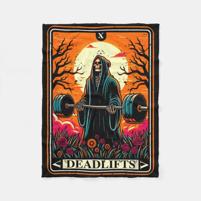 Horror Tarot Card avlöser dödsgymmet Fleecefilt (Framsidan)