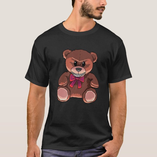 Horror Teddy Halloween Children Horror Nalle T Shirt (Framsida)