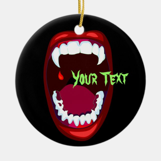 Horror Teeth Vampire Fangs Spooky Ornament (Framsidan)