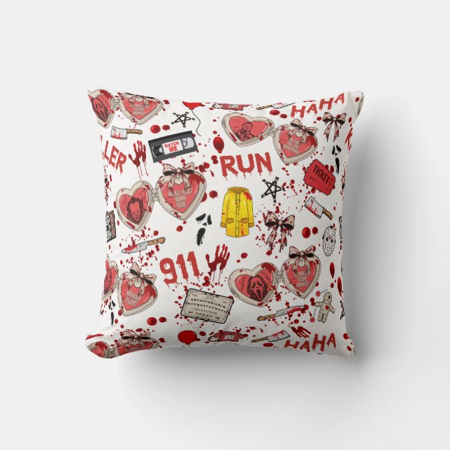 Horror Themed Decor Blood Splatter Throw Cushion Kudde (Framsida)