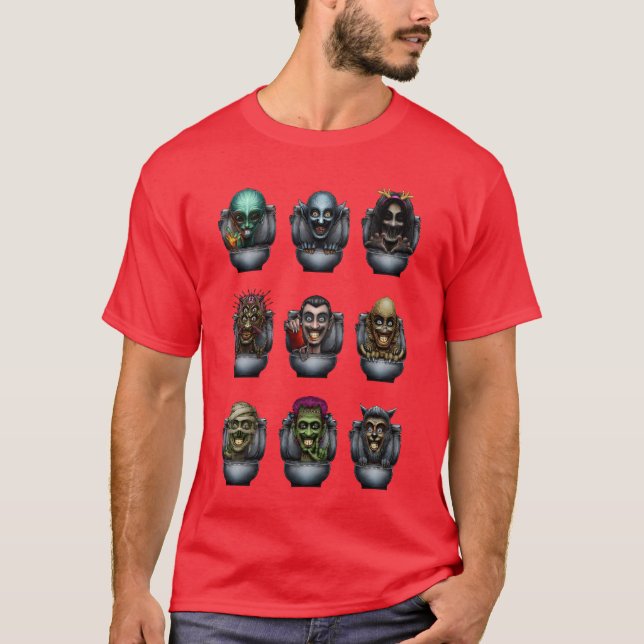 Horror Toaletter Monster pack-pojke T Shirt (Framsida)