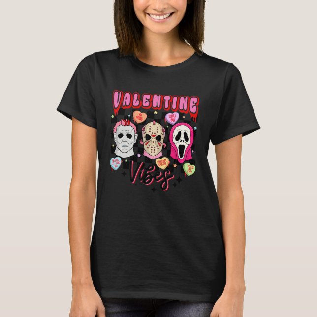 Horror valentines retro Valentineu2019s Day Valent T Shirt (Framsida)