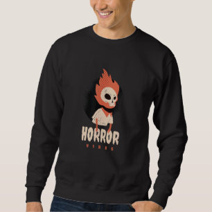 Horror Vibes Flaming Skull Lång Ärmad Tröja