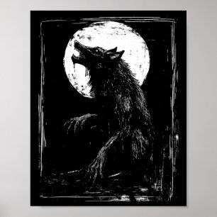 Horror WerevarHead Halloween Mythology Varg Shif Poster