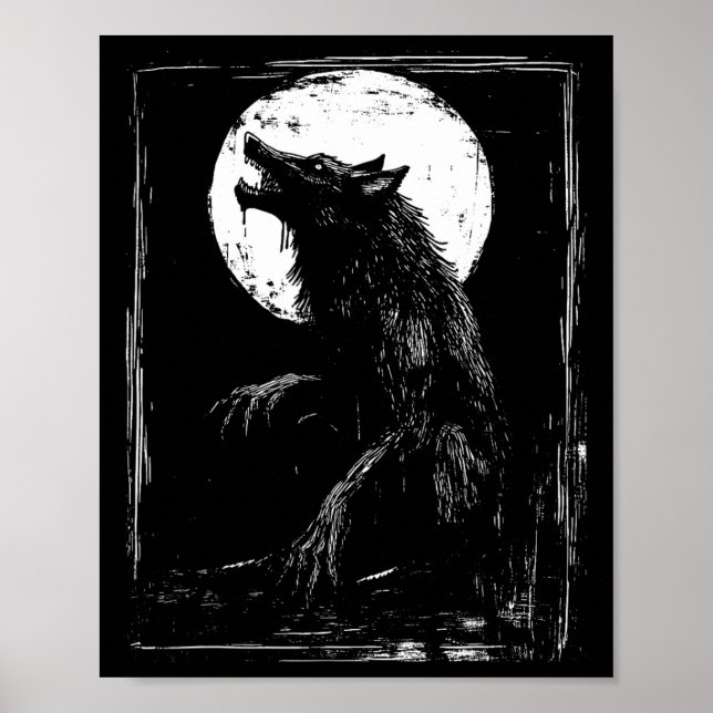 Horror WerevarHead Halloween Mythology Varg Shif Poster (Framsidan)
