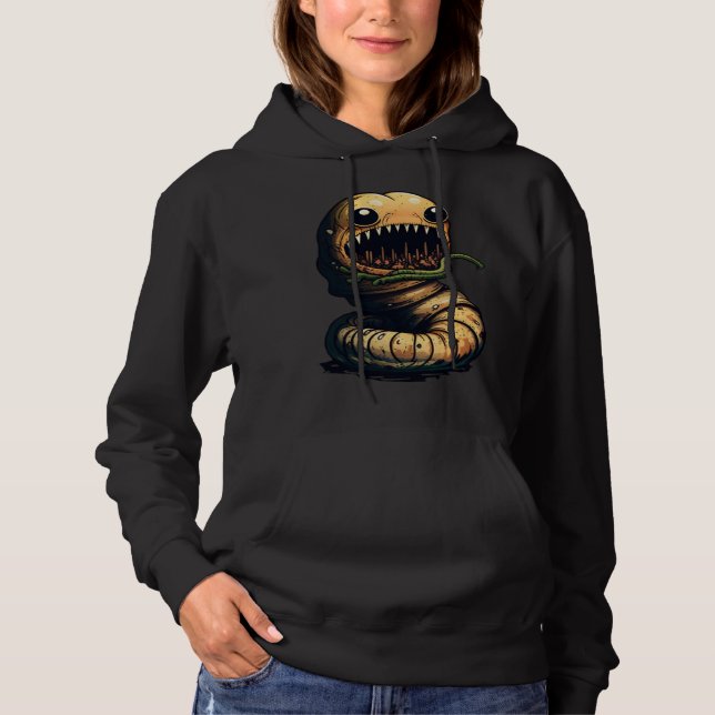 Horror Worm Nightmare Scary Terrifying Halloween T Shirt (Framsida)