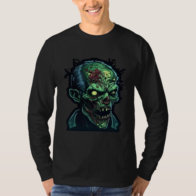 Horror Zombie Monster Nightmare Scary Terrifying H T Shirt (Framsida)