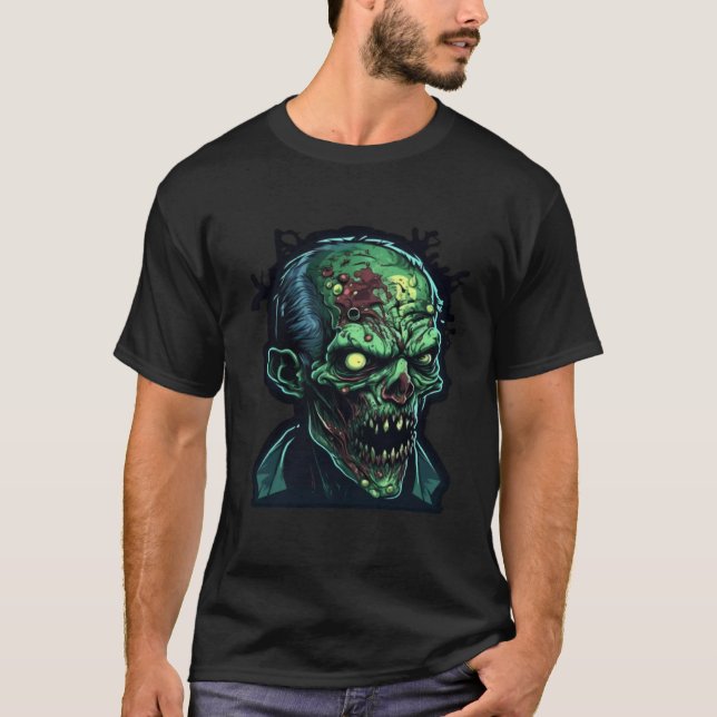 Horror Zombie Monster Nightmare Scary Terrifying H T Shirt (Framsida)