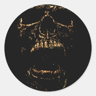 Horrorstuff Golden Skull Runt Klistermärke
