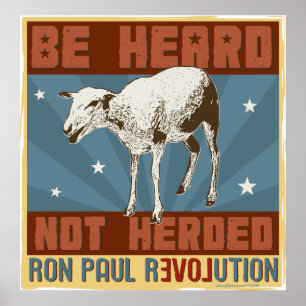 "Hörs, den inte samlas" Ron Paul affischen Poster