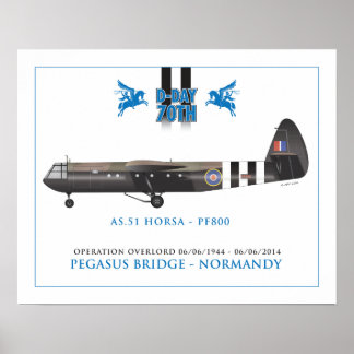 HORSA GLIDER - PEGASUS BRIDGE POSTER