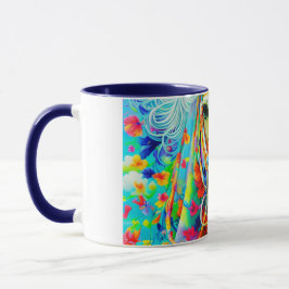 Horse Adorne med Flowers Mugg