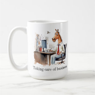 Horse älskar affärer i mugg. kaffemugg