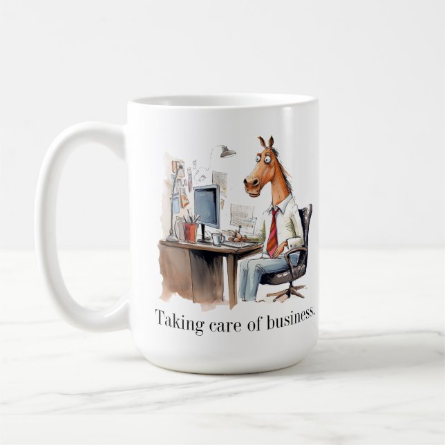 Horse älskar affärer i mugg. kaffemugg (Vänster)