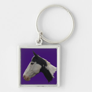 Horse-älskare Equine Animal-älskare Gift Fyrkantig Silverfärgad Nyckelring