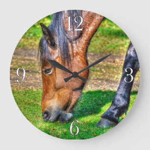 Horse-älskare Equine Animal-älskare Gift Stor Klocka