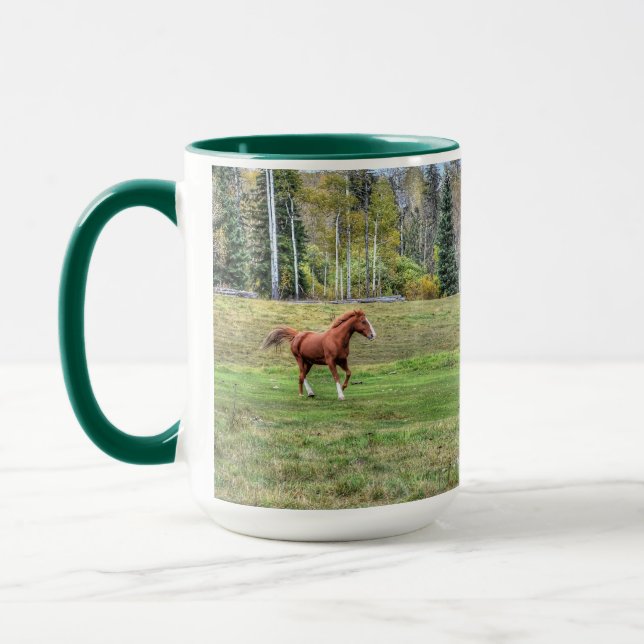 Horse-älskare Equine Photo on a BC Ranch Mugg (Vänster)