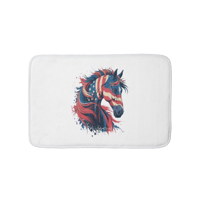 Horse American Flagga Badrumsmatta (Framsidan)