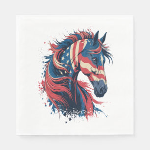 Horse American Flagga Pappersservett