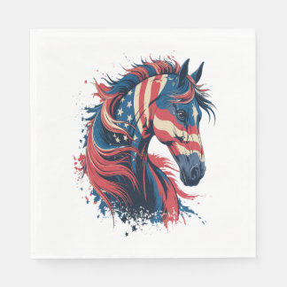 Horse American Flagga Pappersservett