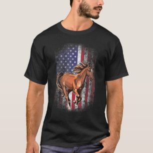 Horse American Flagga Usa Patriotic Horse T Shirt