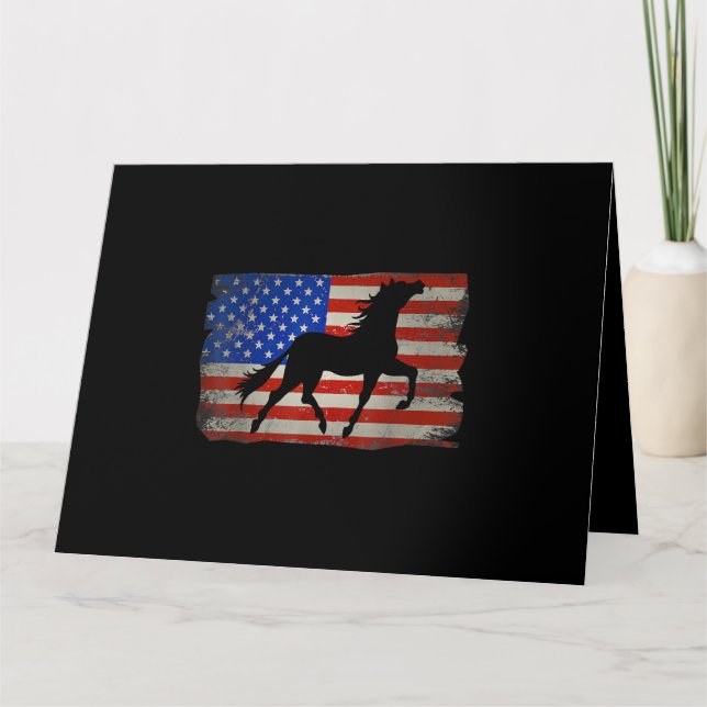 Horse American Flagga USA Patriotic  Kort (Framsida)