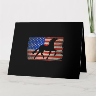 Horse American Flagga USA Patriotic Kort