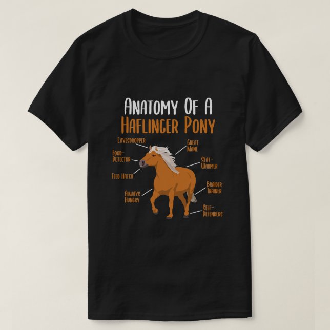 Horse Anatomy of a Haflinger Pony Haflinger Horse T Shirt (Design framsida)