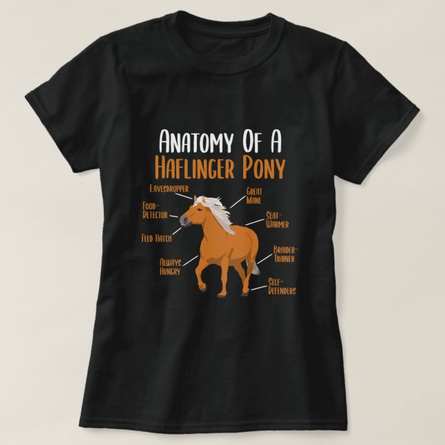 Horse Anatomy of a Haflinger Pony Haflinger Horse T Shirt (Design framsida)