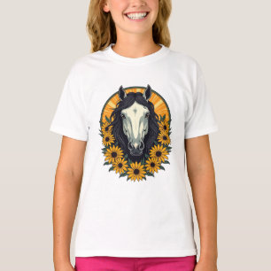 Horse and Black Eyed Susan Flowers T Shirt