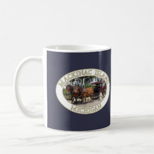 Horse and Carriage on Mackinac Island, Michigan Kaffemugg