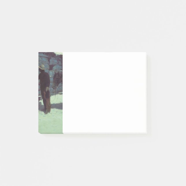 Horse and Cowboy Winter Snow Post-it Block (Framsida)