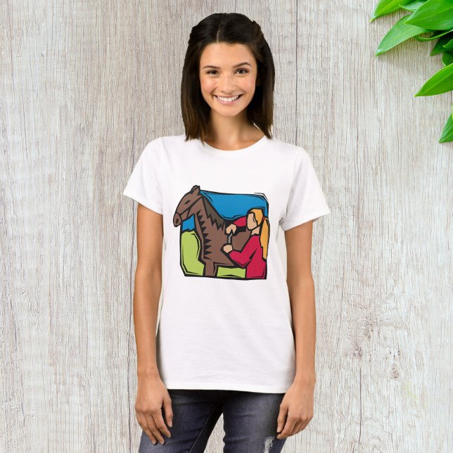 Horse and Farm Girl T Shirt (Skapare uppladdad)