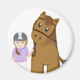 Horse and girl - Menina e cavalo Magnet