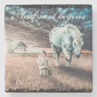 Horse and Girl TIle Underlägg