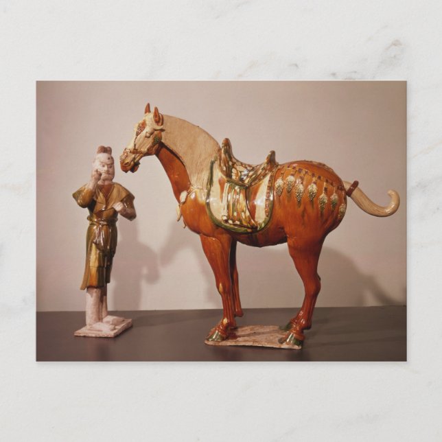 Horse and groom, Tang Dynasty Vykort (Framsida)