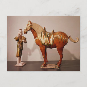 Horse and groom, Tang Dynasty Vykort