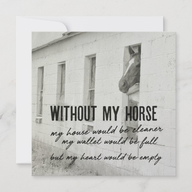 HORSE AND HEART 5.25 x 5.25 card Inbjudningar (Framsida)