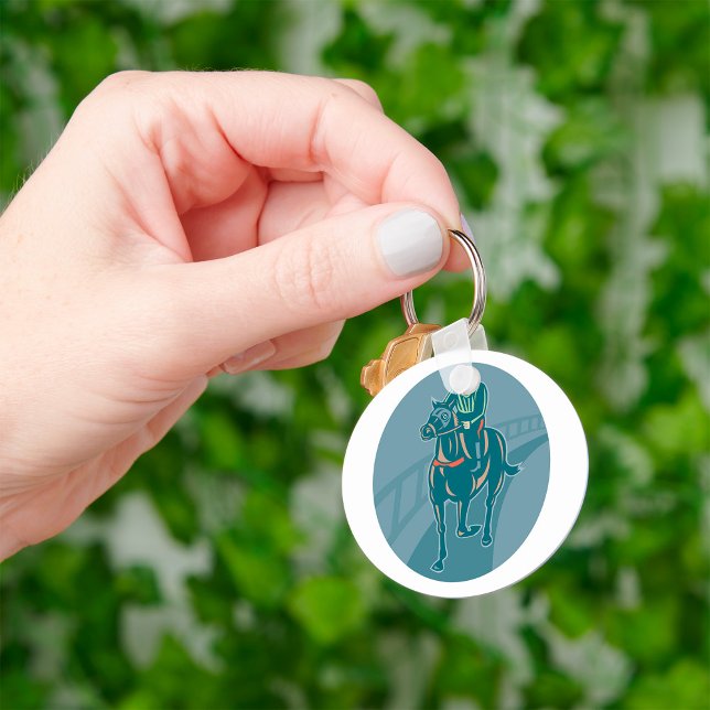 Horse and Jockey Keychain Nyckelring (Skapare uppladdad)