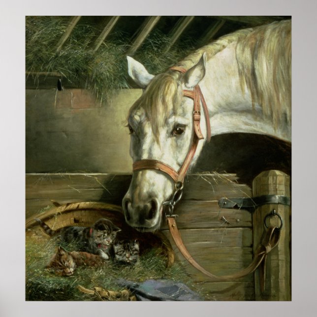 Horse and kittens, 1890 poster (Framsidan)