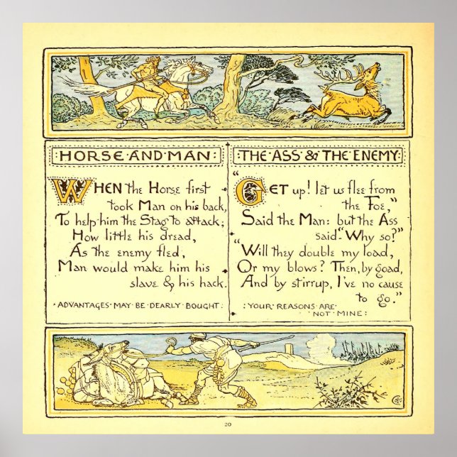 Horse and Man Walter Crane Poster (Framsidan)
