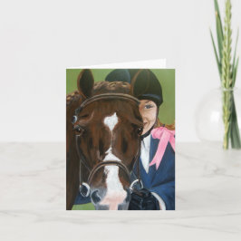 Horse and Rider Folded Card Meddelande