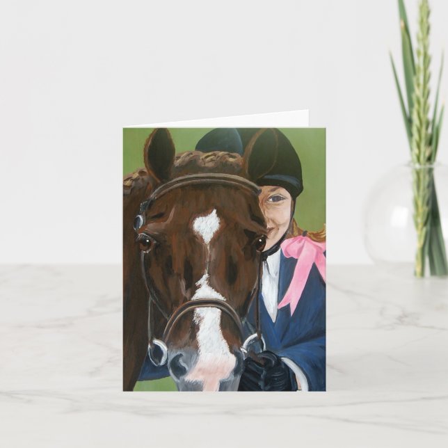 Horse and Rider Folded Card Meddelande (Framsida)
