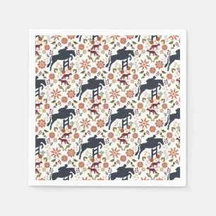 Horse and Rider Napkin Autumn Equestrian Folk Ar Pappersservett