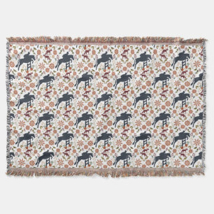 Horse and Rider Throw Blanket Equestrian Folk Art Filt
